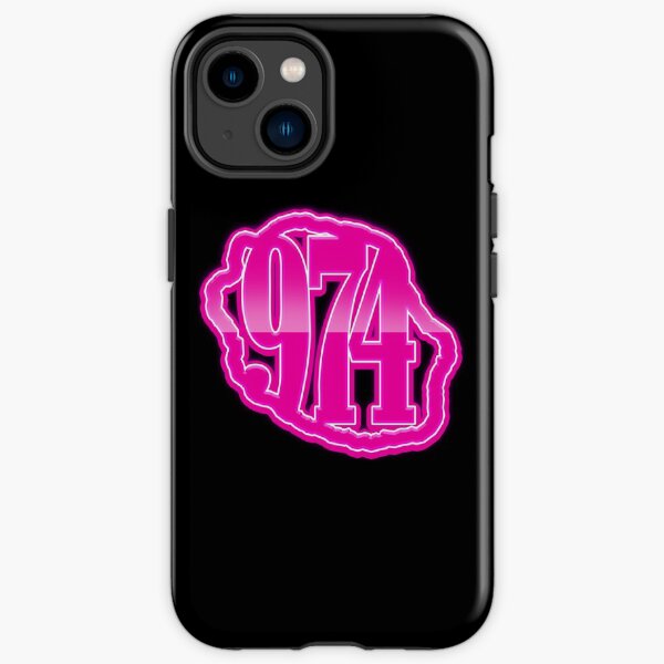 974 Ile de La Reunion - Logo - Fuchsia Coque antichoc iPhone