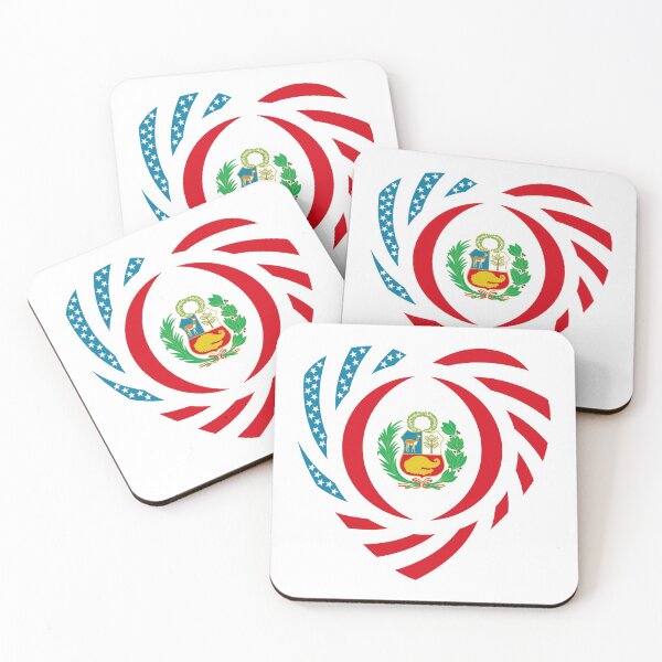 Item preview, Peruvian American Multinational Patriot Flag Series (Heart) designed and sold by Carbon-Fibre Media.