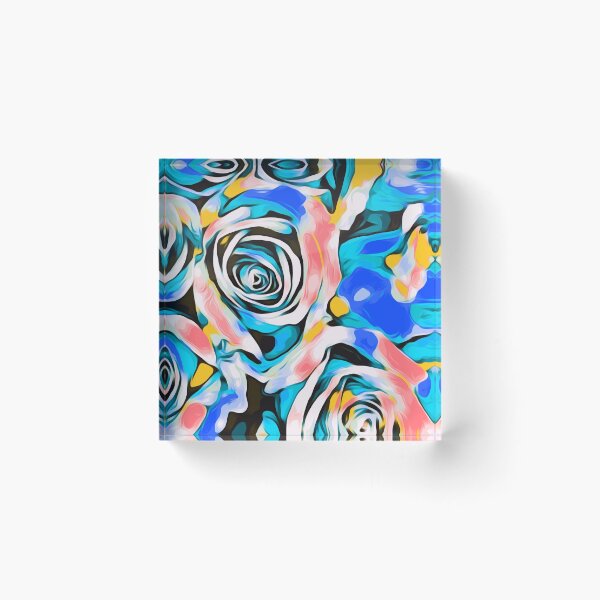 Item preview, blue pink white and yellow roses designed and sold by Mrvell.