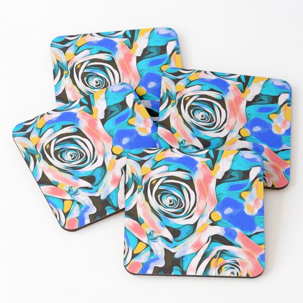 Item preview, blue pink white and yellow roses designed and sold by Mrvell.