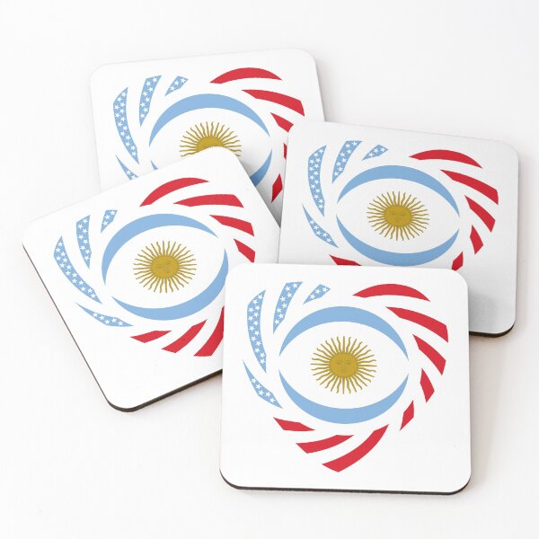 Item preview, Argentinian American Multinational Patriot Flag Series (Heart) designed and sold by Carbon-Fibre Media.
