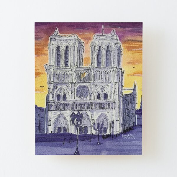 Notre Dame Cathedral Wood Mounted Print