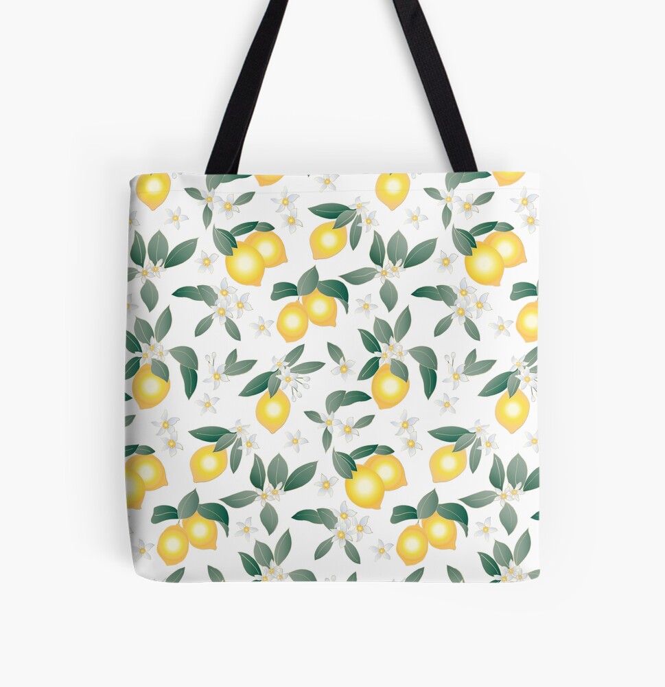 Shopping Bag Valencia, Lemon Print Tote Bag