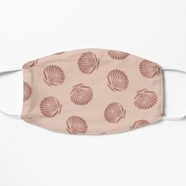 Peach Seashell Pattern Flat Mask
