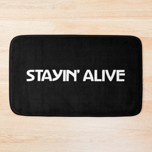 Item preview, Stayin' Alive White on Black designed and sold by Logan Deal.