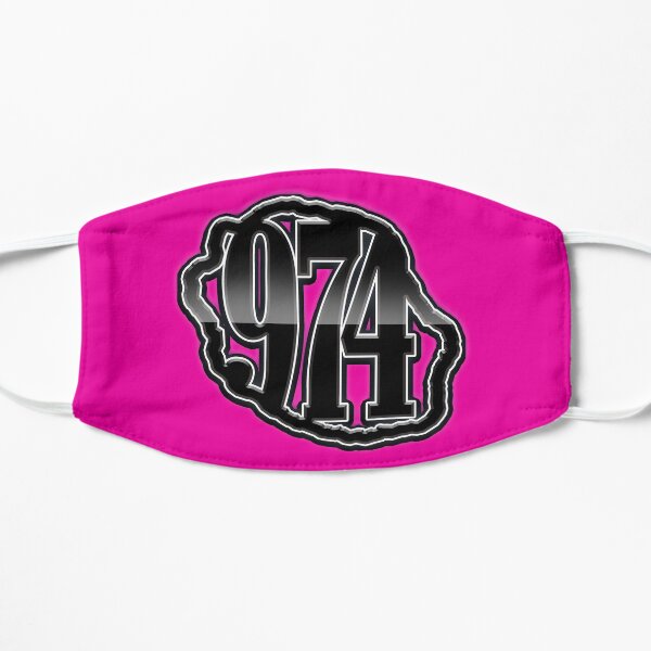 974 Ile de La Reunion - Logo - Black metal & Fuchsia Masque taille M/L