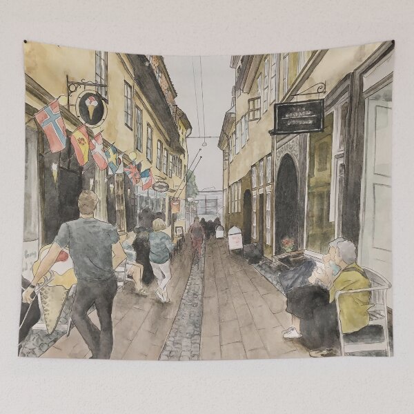 Item preview, Watercolor Denmark, Europe Alleyway designed and sold by KileyRae.