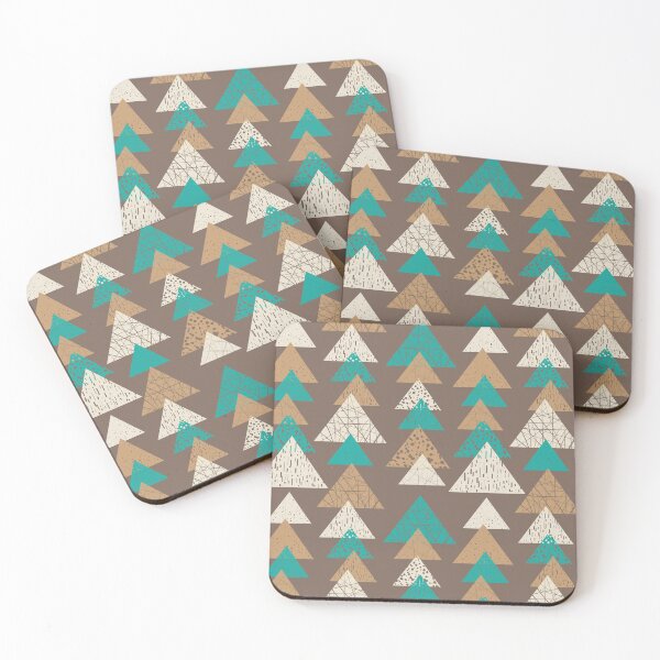 Item preview, Abstract brown and turquoise pattern of triangels designed and sold by izumaolya.