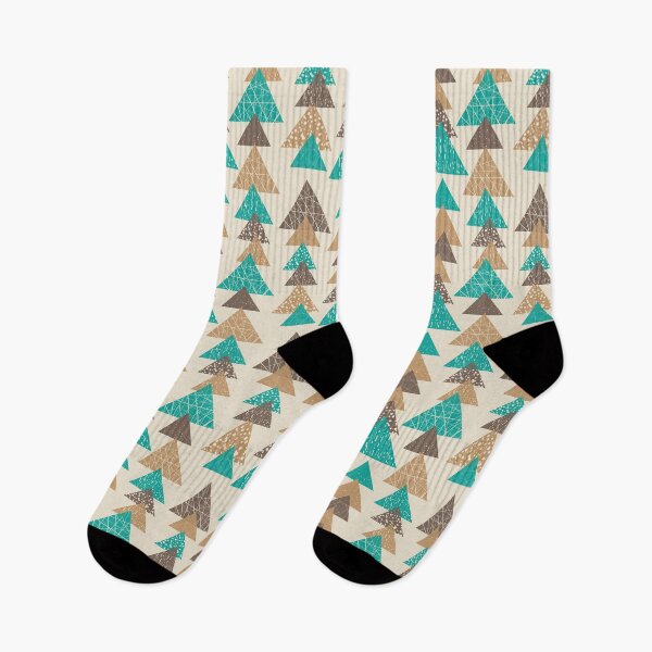 Item preview, Abstract brown and turquoise pattern of triangels designed and sold by izumaolya.