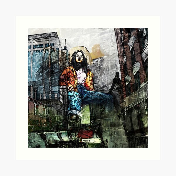 She Dreams of the City Art Print