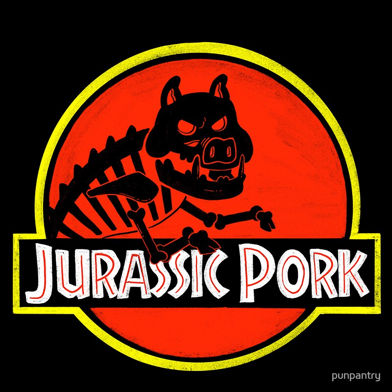 Jurassic Pork Pun Pantry Stickers By Punpantry Redbubble 