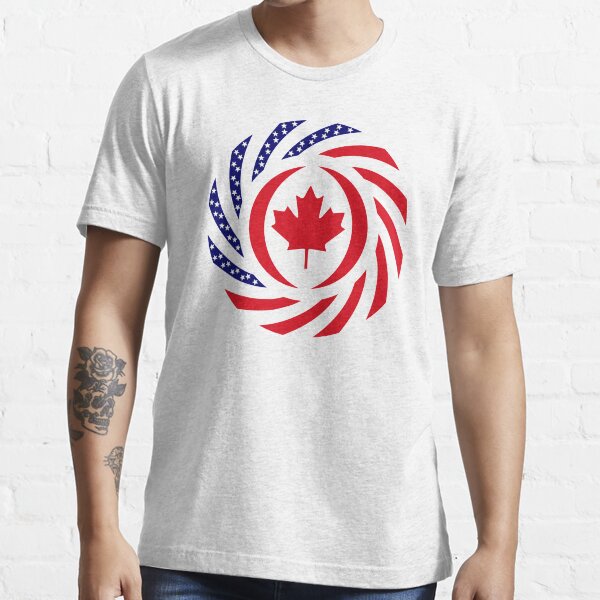 Canadian American Multinational Patriot Flag Series Essential T-Shirt