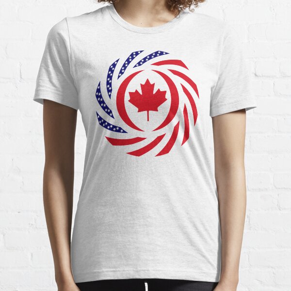 Canadian American Multinational Patriot Flag Series Essential T-Shirt