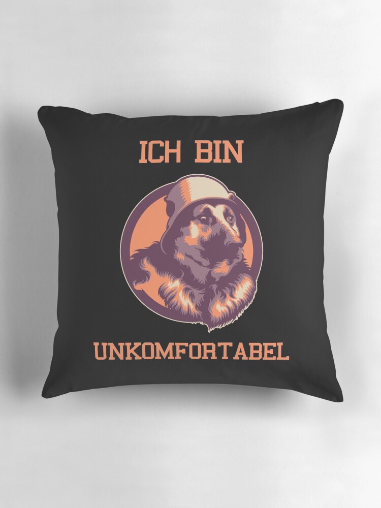 Ich bin Unkomfortabel German Shepherd Meme T Shirt Pillow for Sale by FinestMeme Redbubble