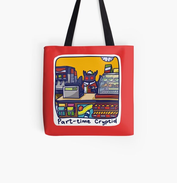 Part-TIme Cryptid Mothman Konbini All Over Print Tote Bag