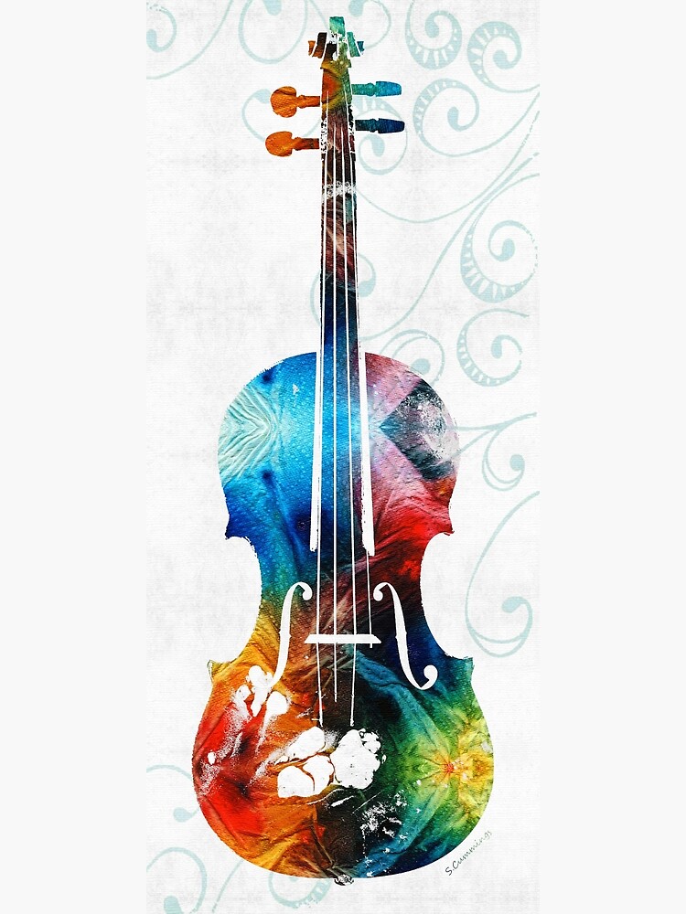 Colorful Violin Art by Sharon Cummings 