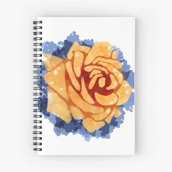 Item preview, Orange Rose on Blue Semi Abstract designed and sold by ByJezie.
