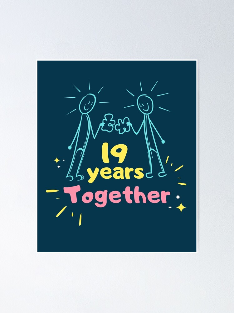 Poster Cadeaux De Mariage D Anniversaire De 19 Ans Pour Le Couple Mr Et Ms Epouse Amants Jour De Valentine Par Mustafatolba16 Redbubble