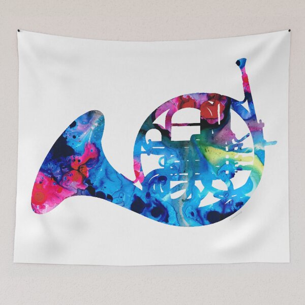 Item preview, Colorful French Horn 2 - Cool Colors Abstract Art Sharon Cummings designed and sold by Sharon Cummings Art.