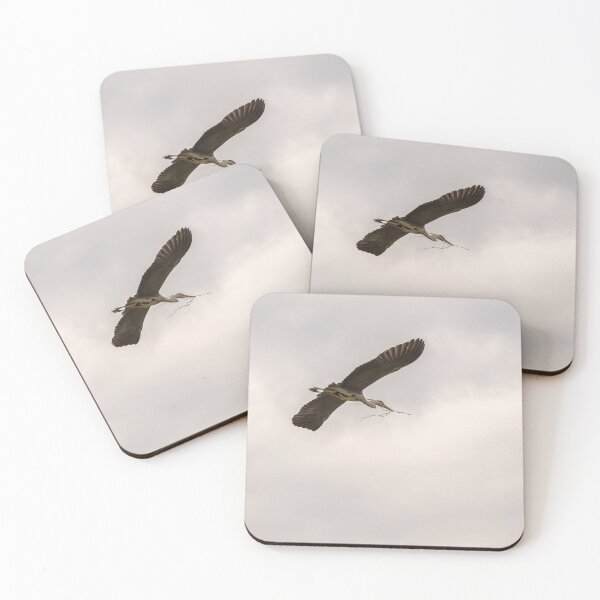 Item preview, Grey heron flying in sky designed and sold by lena-maximova.