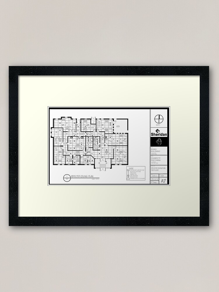 Space Planning Reflected Ceiling Plan Framed Art Print By