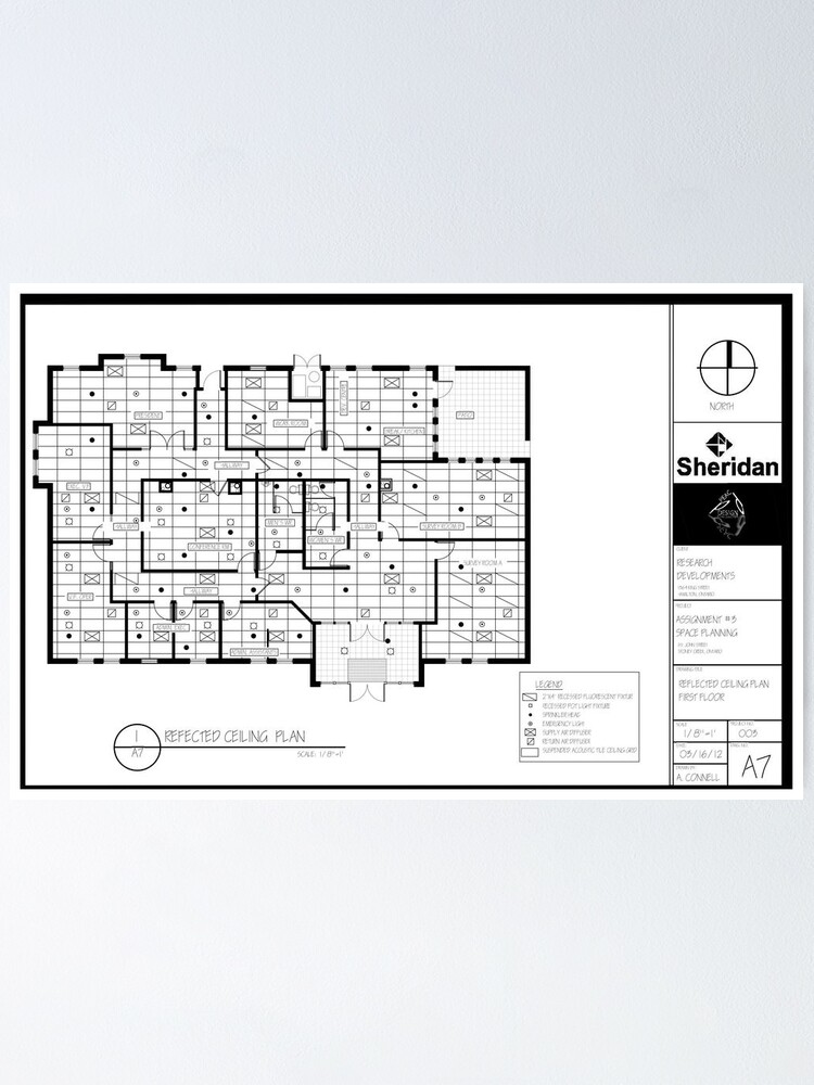 Space Planning Reflected Ceiling Plan Poster