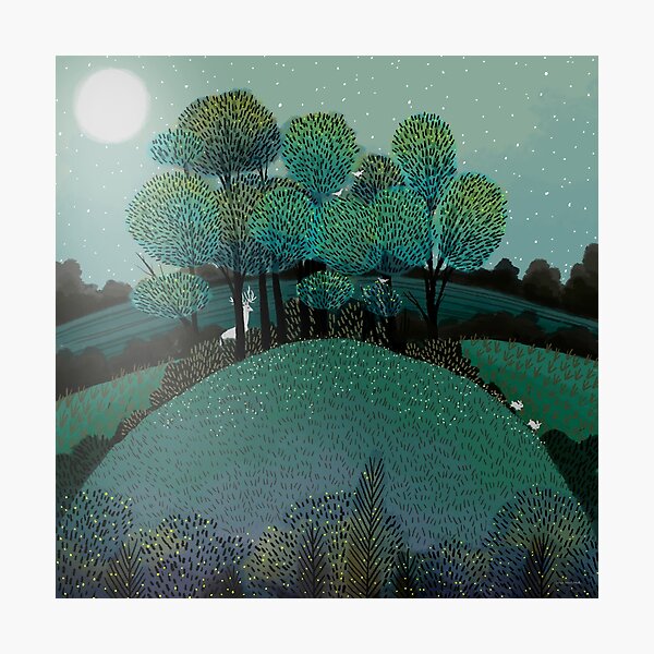Item preview, White Stag in the Moonlight designed and sold by JANE NEWLAND.