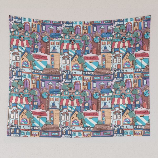 Item preview, Happy Town Pattern designed and sold by Lorrane Lor Artist.