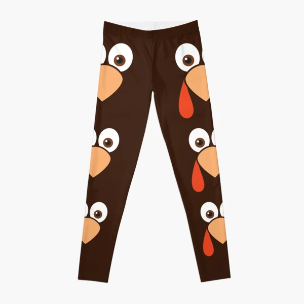 Cartoon Turkey Face Leggings for Sale by creativecurly