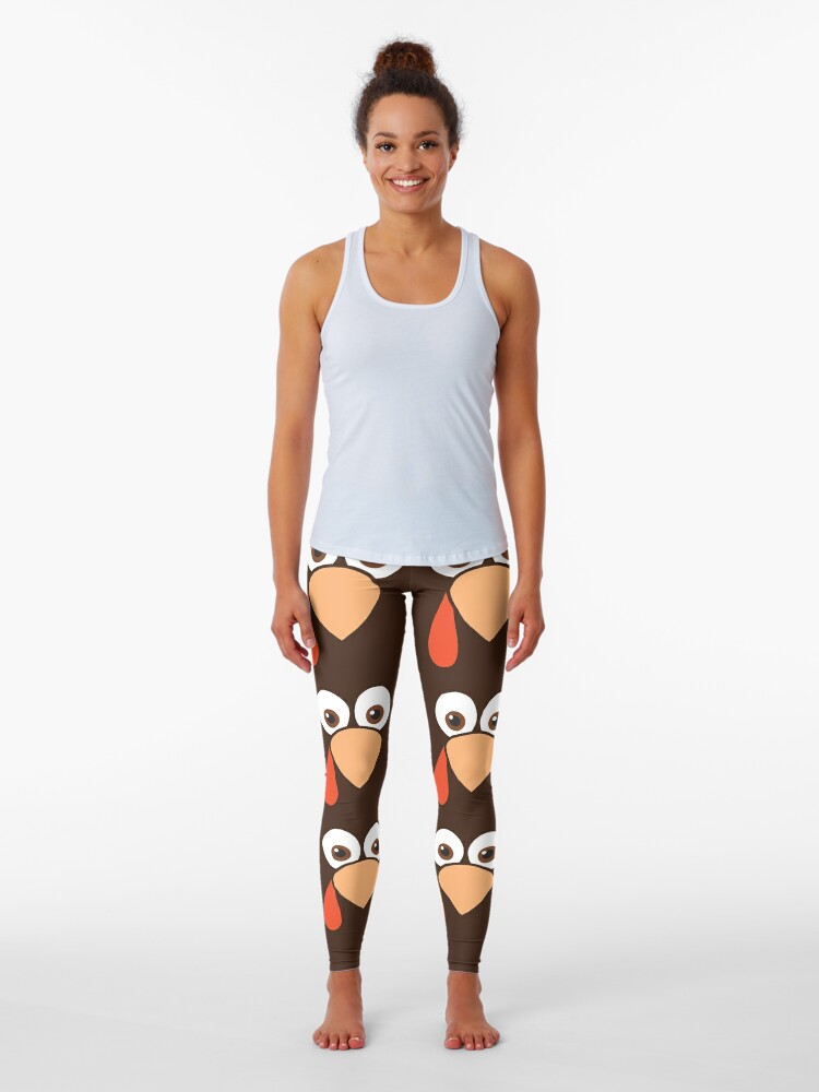 Cartoon Turkey Face Leggings for Sale by creativecurly