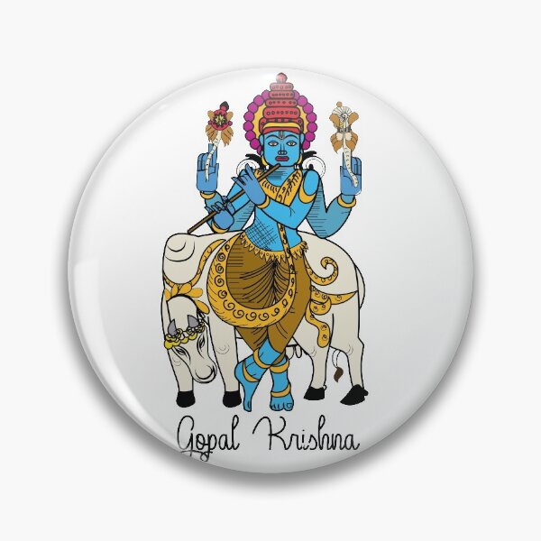Item preview, lord Krishna t-shirt | krishna Gopal t-shirt | krishna poster |  Krishna lover art |  Flute Playing Lord Krishna with Nandi Cow  designed and sold by KARTICK DUTTA.