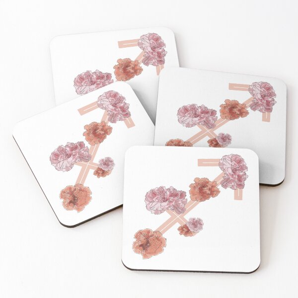 Item preview, Sagittarius Zodiac Symbol with Pink and Orange Carnations designed and sold by allyyxoxo.
