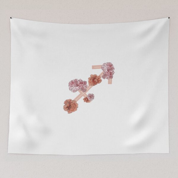 Item preview, Sagittarius Zodiac Symbol with Pink and Orange Carnations designed and sold by allyyxoxo.