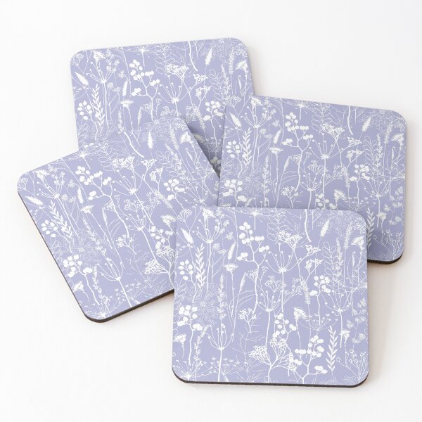 Item preview, White herbal silhouette seamless pattern on light blue lilac. Wild herbs. Wild life designed and sold by Yulia Chepurova.