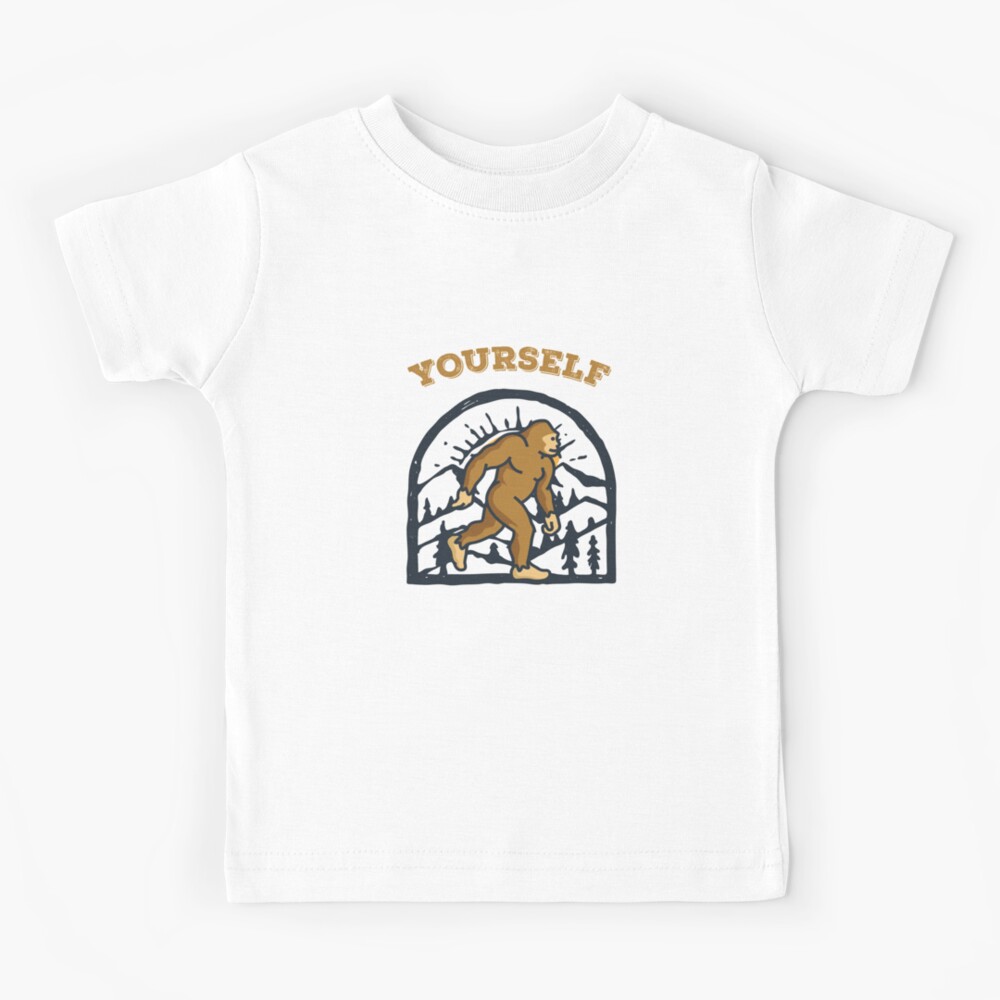 Spaghetti Yeti Bigfoot Eating Noodle Yeti Kids T-Shirt by mooon85