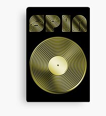Spin - Vinyl LP Record & Text - Metallic - Gold Canvas Print