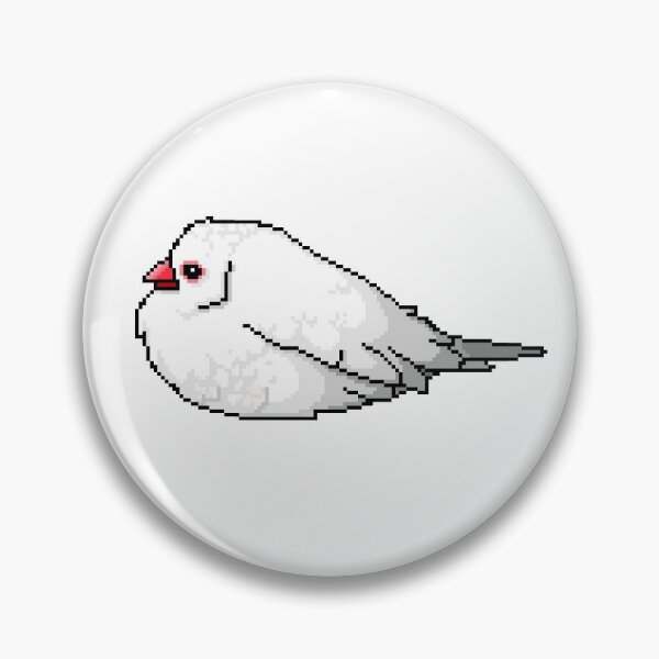 Item preview, White Zebra Finch in the garden (Pixel Art) designed and sold by Maryoshi-143.