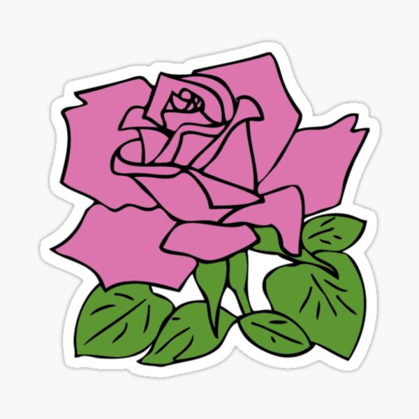 Pink Rose Sticker For Sale By Valentinapalen Redbubble 5296