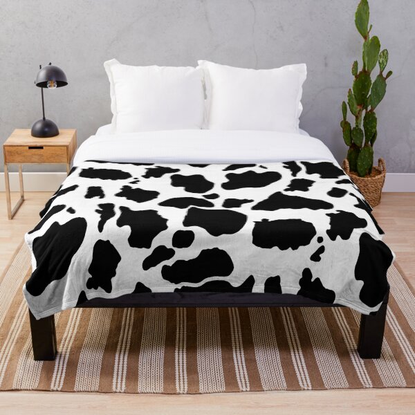 Black cow skin pattern Throw Blanket