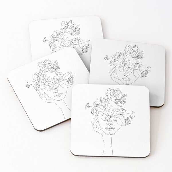 Item preview, Abstract face with flowers by one line vector drawing. Portrait minimalistic style.  Botanical print. Nature symbol of cosmetics. Modern continuous line art.  Fashion print. Beaty salon logo.  designed and sold by OneLinePrint.