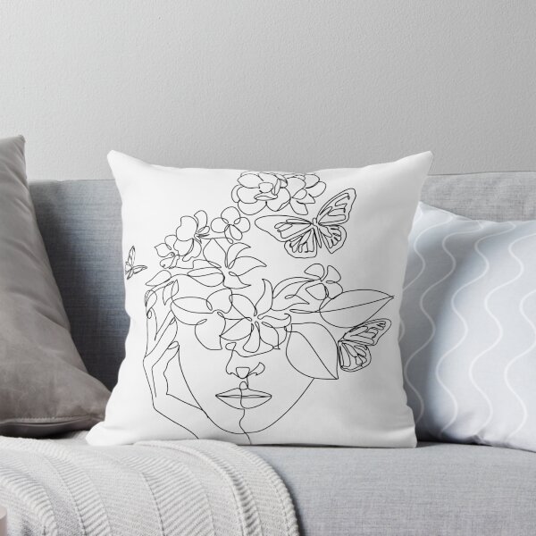 Item preview, Abstract face with flowers by one line vector drawing. Portrait minimalistic style.  Botanical print. Nature symbol of cosmetics. Modern continuous line art.  Fashion print. Beaty salon logo.  designed and sold by OneLinePrint.