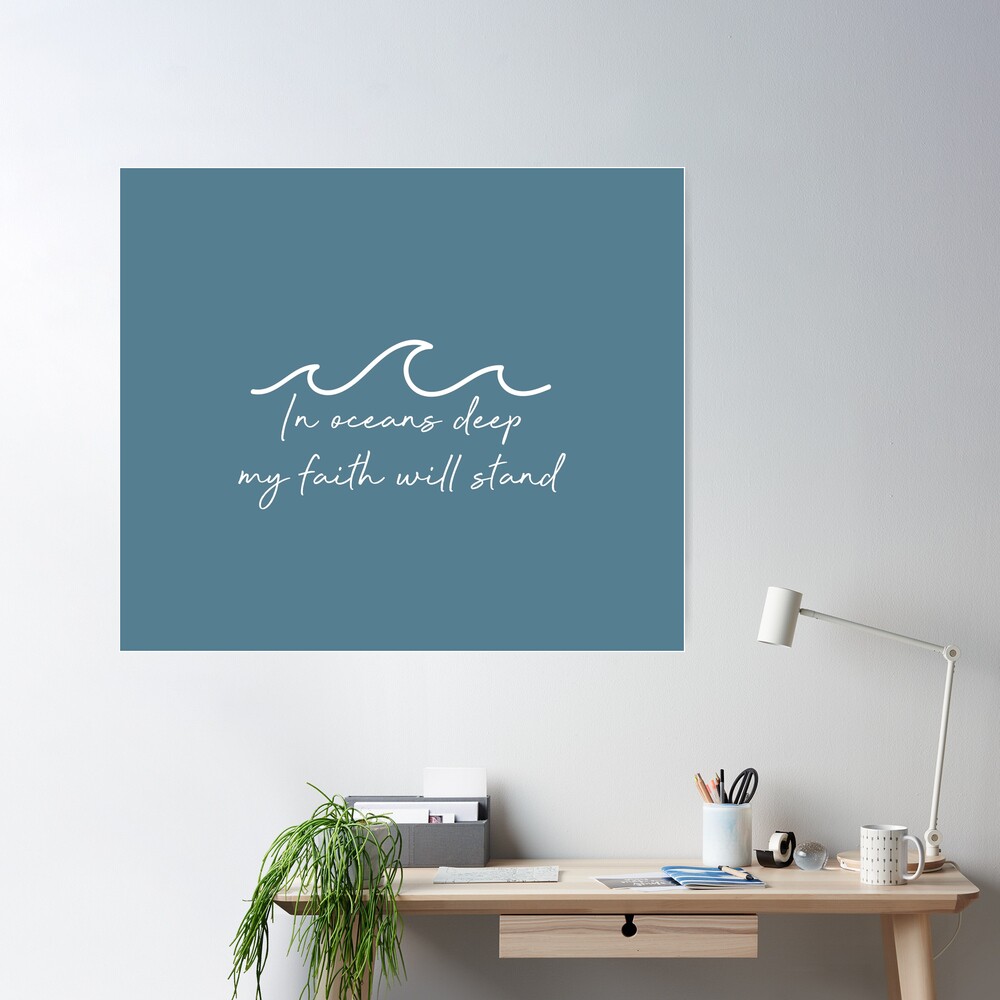 In Oceans Deep My Faith Will Stand Sign Wall Art Canvas, Christian Song  Lyrics Wall Art - Christ Follower Life