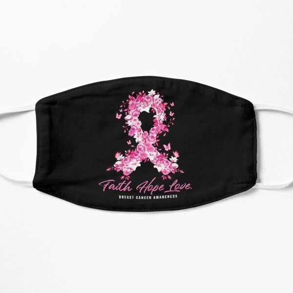 Butterfly Faith Hope Love Breast Cancer Awareness Mask