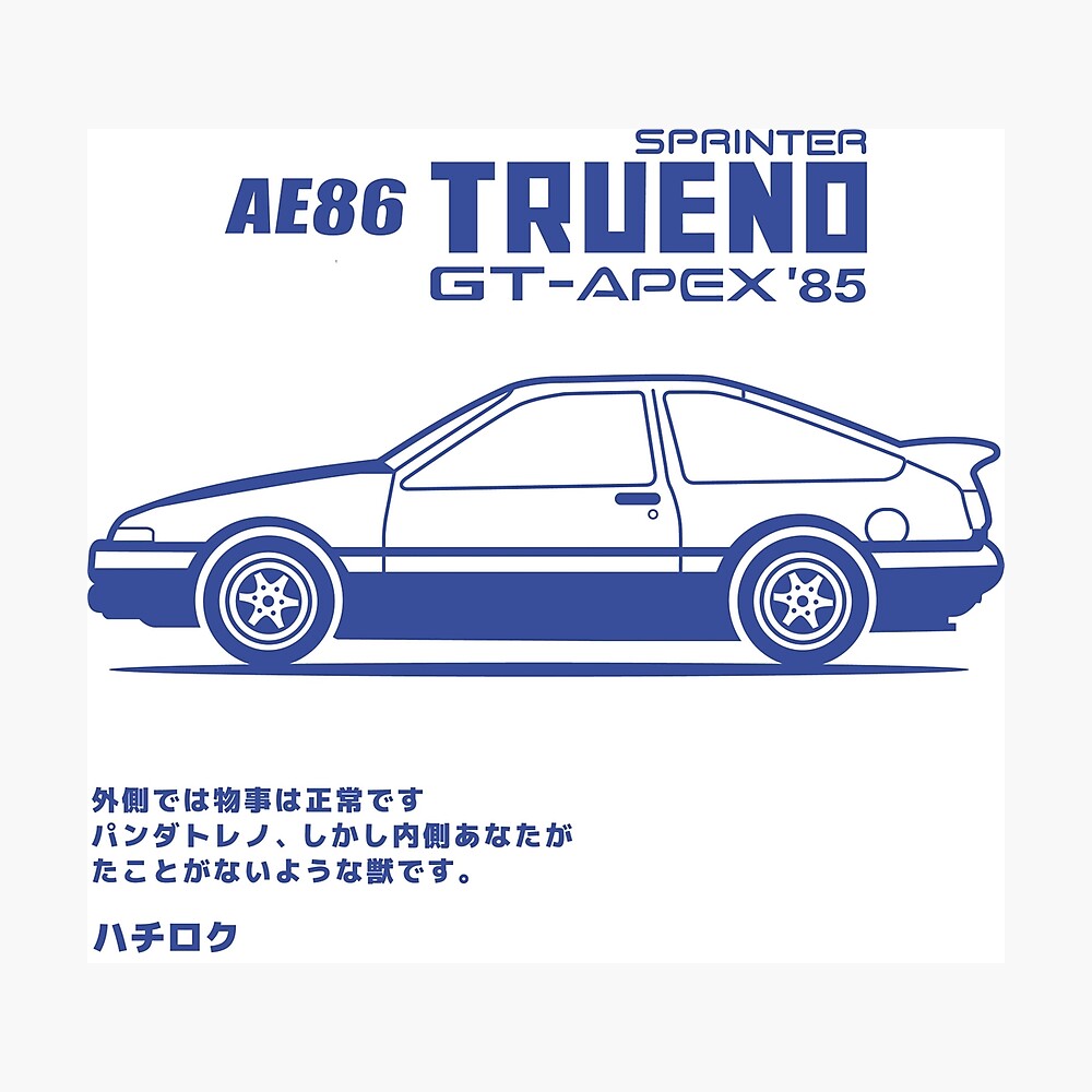 Hachiroku Ae86 Initial D Design Poster By Sissylia Redbubble