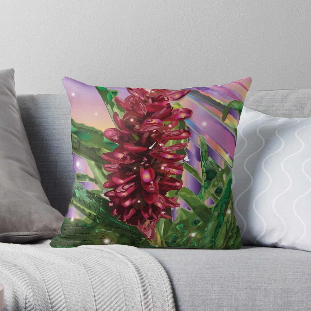 Vintage Red Ginger Throw Pillow