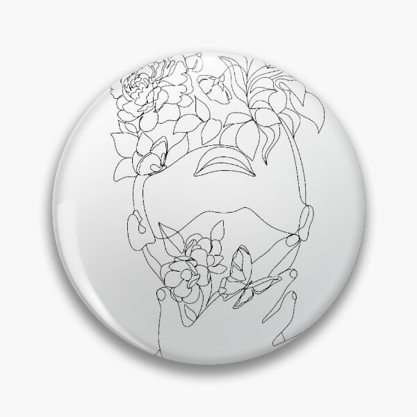 Item preview, Abstract face with flowers by one line  drawing. Portrait minimalistic style.  Botanical print. Nature symbol of cosmetics. Modern continuous line art.  Fashion print.  designed and sold by OneLinePrint.