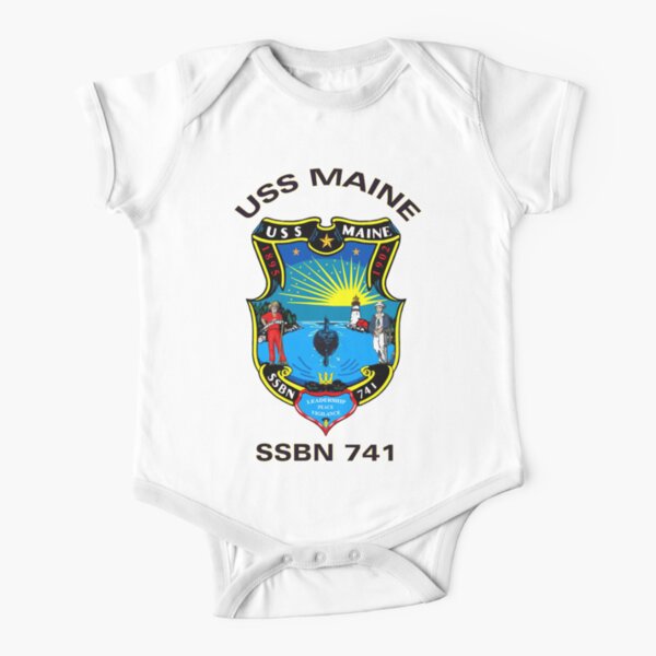 Uss Maine Short Sleeve Baby One Piece Redbubble