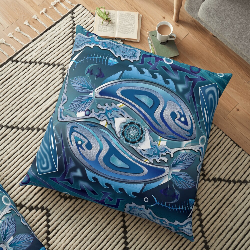 Water Life Cycle Floor Pillow