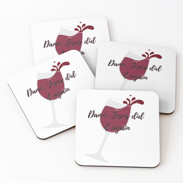 Item preview, Damn, Jesus Did It Again Wine Glass classic style designed and sold by Madi Cano.