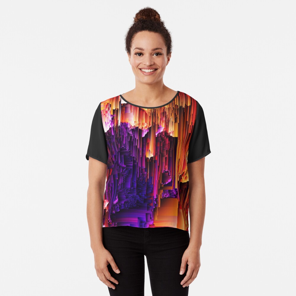 Fragmented Confusions Chiffon Top